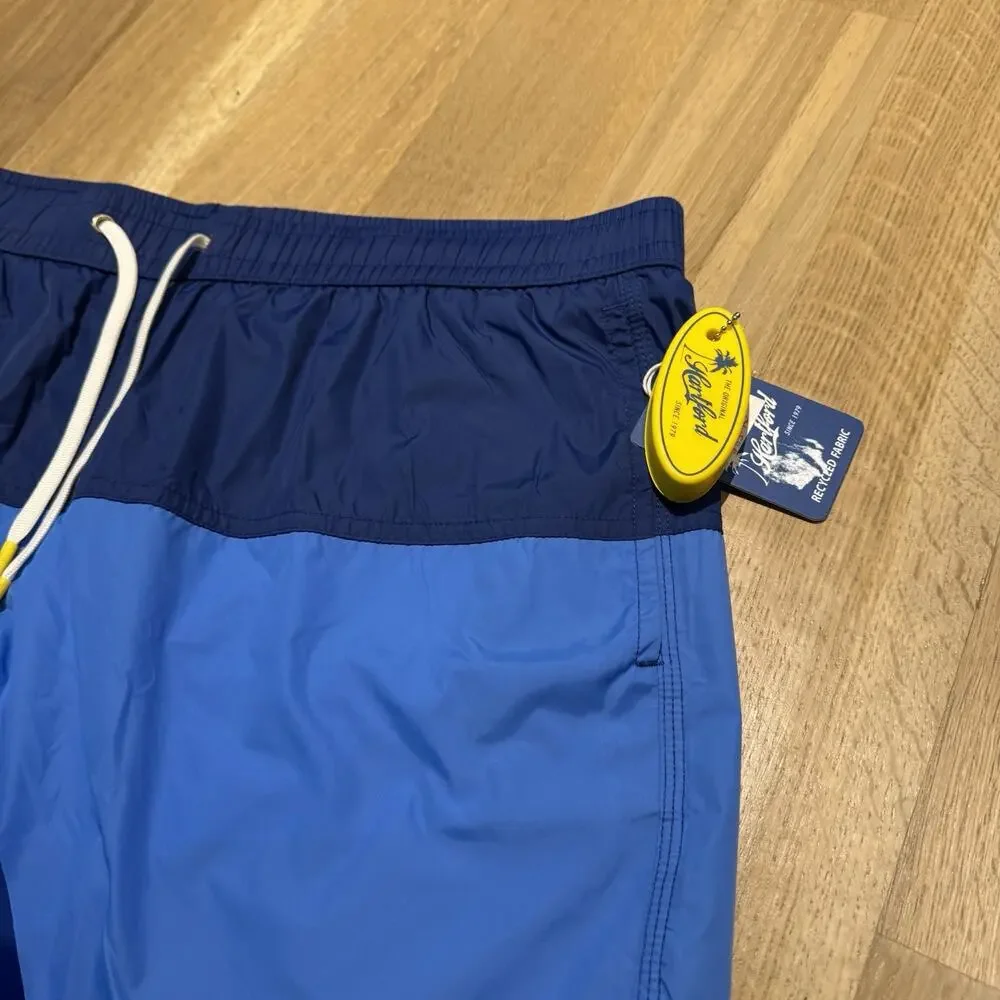 Hartford Men’s Swim Shorts Trunks Mesh Lined 6” Inseam Blue Bicolor Size XXL NWT